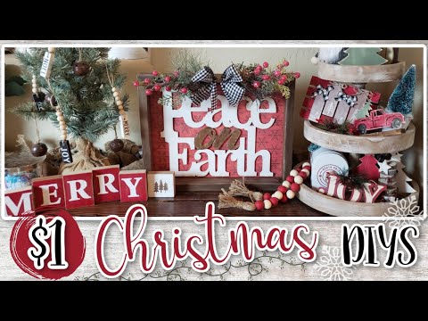 $1 CHRISTMAS DIY'S | Farmhouse Christmas Decor | Dollar Tree DIY