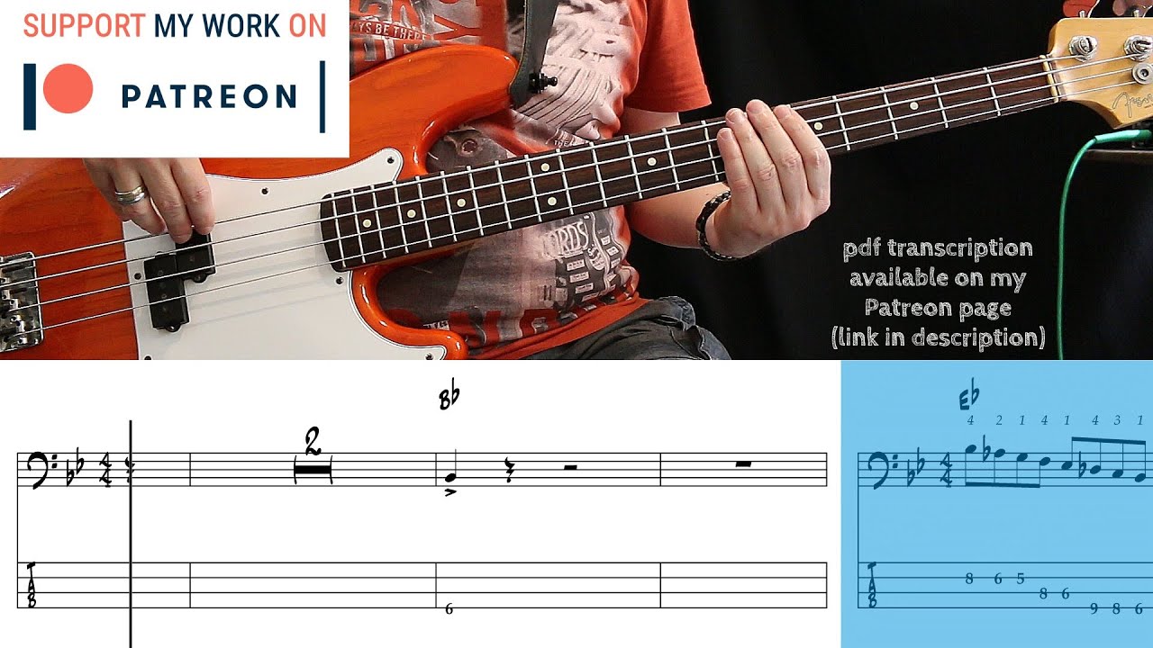 Chuck Berry - Johnny B Goode (Bass cover with tabs)