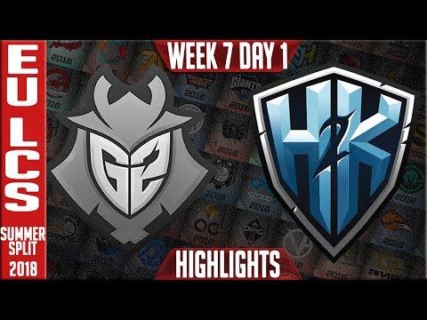 G2 vs H2K Highlights | EU LCS Summer 2017 Week 7 Day 1 | G2 Esports vs H2K