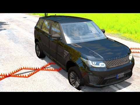 Spike Strip High Speed Epic Crashes - BeamNG.Drive