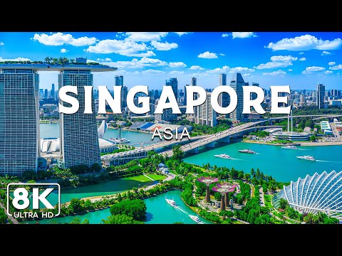 Singapore 8K UHD – Admire Futuristic Beauty From Above, Gardens By The Bay & Relaxing Piano Music