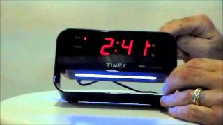 Timex T128 Dual Alarm Clock with USB Charging and LED Night Light