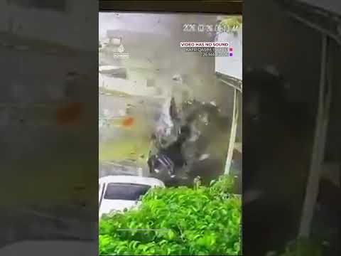 ‘Missile hit’ flips car in Israel