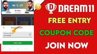 dream11 coupon code today  dream11 coupon code  dream11 free entry || MI vs GT