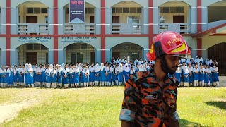 রাজনগর ফায়ার সার্ভিস ও সিভিল ডিফেন্স কর্তৃক শহীদ সুদর্শন সরকারি উচ্চ বিদ্যালয়ের অগ্নি-নির্বাপণ মহড়ার অংশবিশেষ