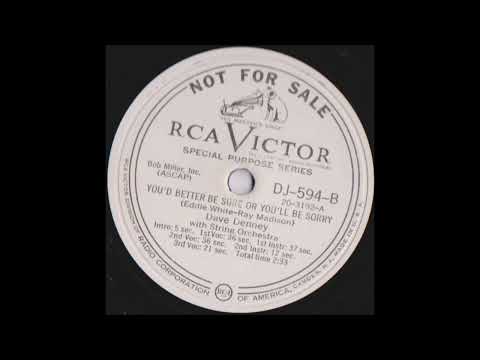 Dave Denney - You'd better be sure or you'll be sorry