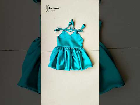 Einfaches Zuschneiden und Nähen eines Babykleides | Einfaches Babykleid mit Schulterschnürung