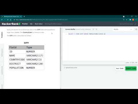 Hackerrank Basic Select I For Sql