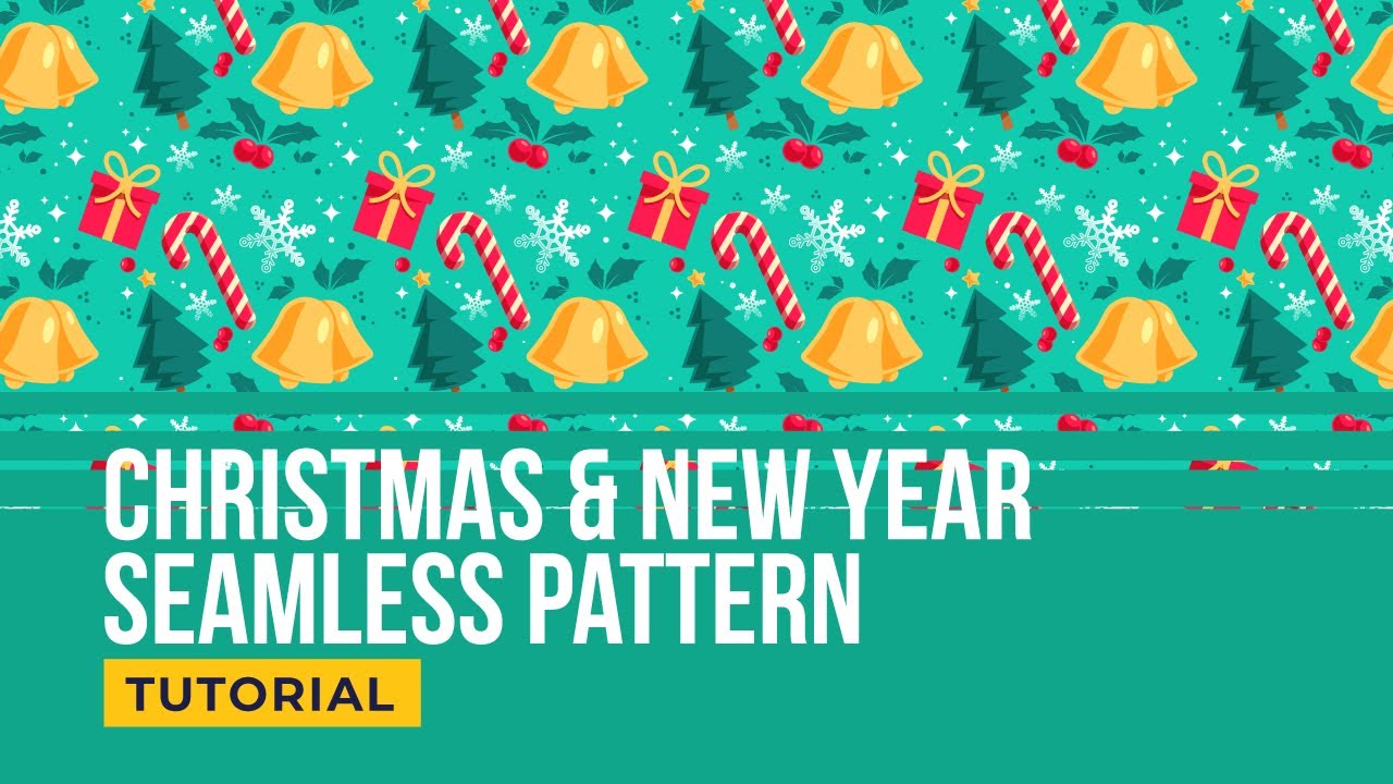 #6 Illustrator Tutorial | Christmas & new year seamless pattern Tutorial Process
