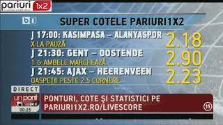 SUPER COTELE PARIURI1X2: Joi avem valori de 2.18, 2.23 si 2.90!