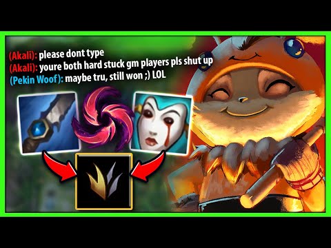 AKALI COULD NOT BELIEVE HE WAS OUTPLAYED BY A TEEMO JUNGLE (FT. PEKIN WOOF) - League of Legends