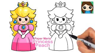 How to Draw Princess Peach | Paper Mario | Relaxing Game Character Art