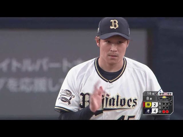 【8回表】バファローズ・阿部翔太 粘りの投球でクリーンナップを無死点に抑える!! 2023年3月26日 オリックス・バファローズ 対 阪神タイガース