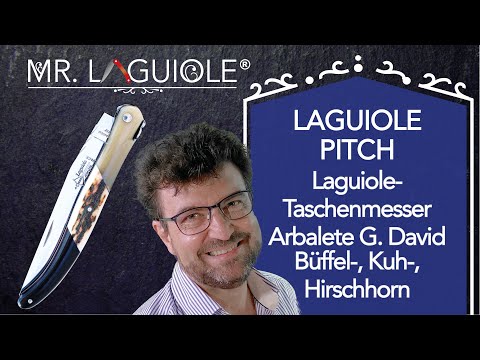 Laguiole-Pitch: Taschenmesser mit Griff aus Büffel-, Kuh- und Hirschhorn von Arbalete G. David