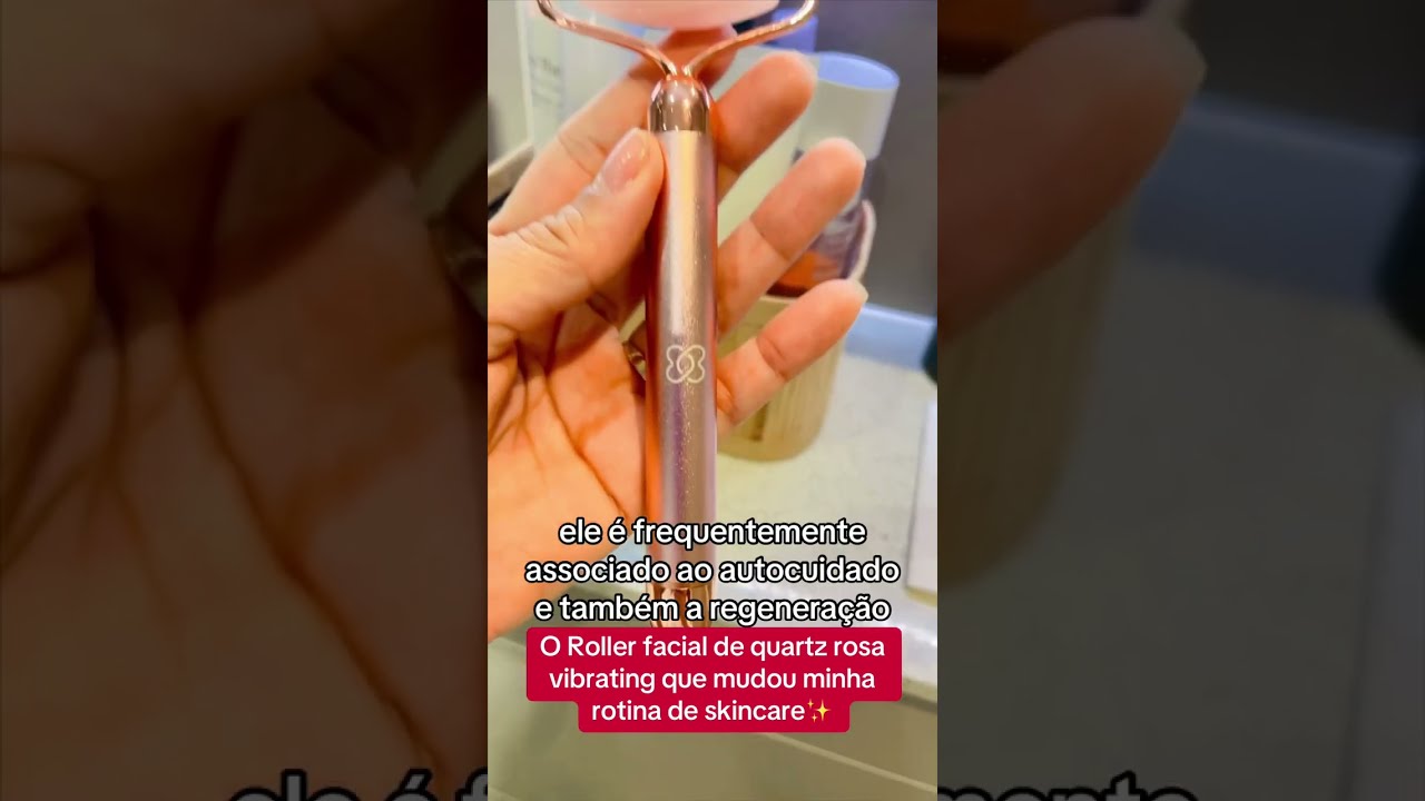 Tutorial GUA SHA usando o Roller Facial de Quartzo Rosa Vibratório para Uma Pele Perfeita!”