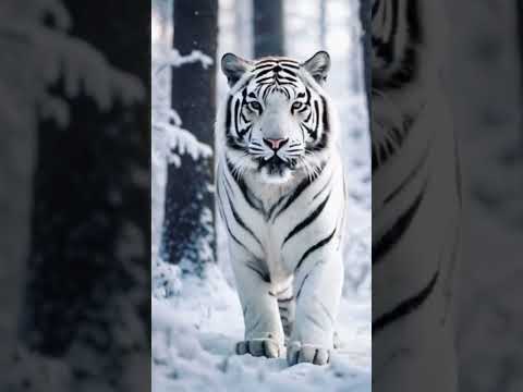 Tiger in Snowfall 🌨️❄️ #viralvideo #tiger #excited #animals #cutebaby #superexcited