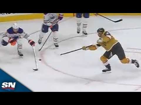 Golden Knights' Jack Eichel Scores Point-Blank Goal Off Brutal Evan Bouchard Giveaway