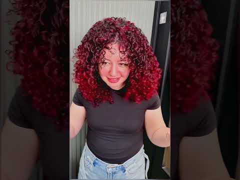 Non-Bleach Red Mahogany Balayage on Curls