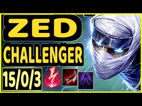 SERTUSS (ZED) - 15/0/3 KDA CHALLENGER GAMEPLAY - EUW