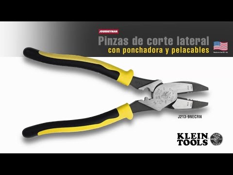 de corte lateral con ponchadora y pelacables - J2139NECRN | Klein Tools