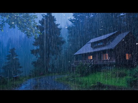 Gentle Night RAIN - Rain Sounds For Sleeping - Thunderstorm Sounds, Relax, Study, ASMR