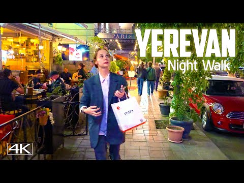 ✨ Yerevan's Golden Moment: 25-Minute Evening Walk in the City Center! 🇦🇲 | 4K 60fps