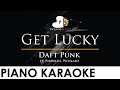 Daft Punk - Get Lucky ft. Pharrell Williams - Slowed Down Piano Karaoke Instrumental Cover
