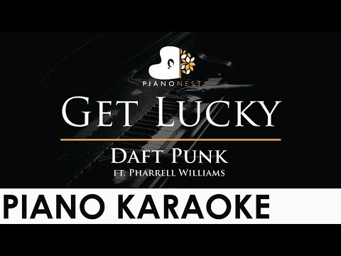 Daft Punk - Get Lucky ft. Pharrell Williams - Slowed Down Piano Karaoke Instrumental Cover