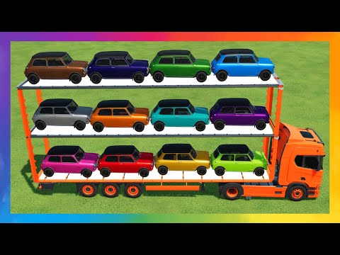 TRANSPORT COLORED MINI COOPER WITH SCANIA TRUCK - Farming Simulator 22