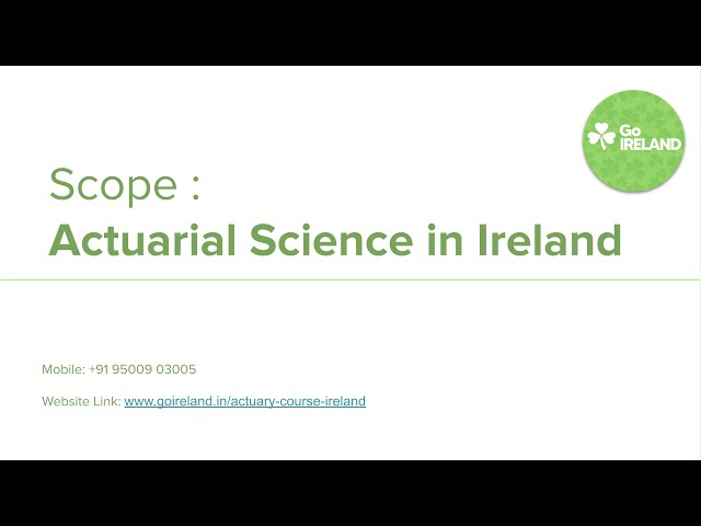 scope of Actuarial Science in Ireland