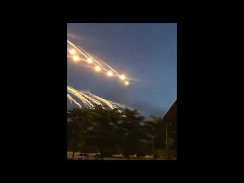 Fighter Jets throwing flares, rare scene