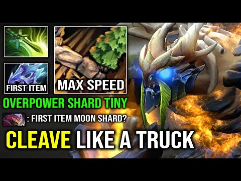 SPEED IS OVERPOWER 1st Item Moon Shard Tiny 100% Cleave Like a Truck with Insane ATK Speed Dota 2