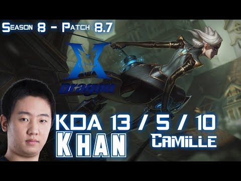 KZ Khan CAMILLE vs Rascal JAX Top - Patch 8.7 KR Ranked