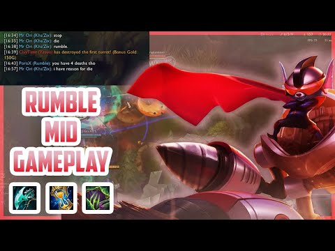 KHA'ZIX CAN'T STOP DYING SO I HAVE TO CARRY HIS ASS | RUMBLE MID | LEAGUE OF LEGENDS