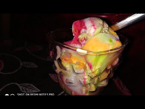 multiflavoured nd multicolored delicious icecream recipie/6 flavours एक आइस क्रीम में
