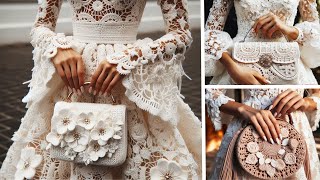 Amazing Crochet Wedding Bags And Dresses (Knitting Ideas) #crochet #knitted #WeddingDress
