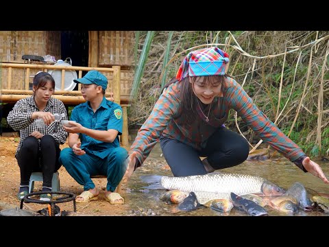 Catching giant fish with traditional tools. The police officer builds a new life