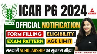 ICAR PG Application Form 2024 Out | ICAR PG Eligibility, Exam Pattern & Age Limit 2024