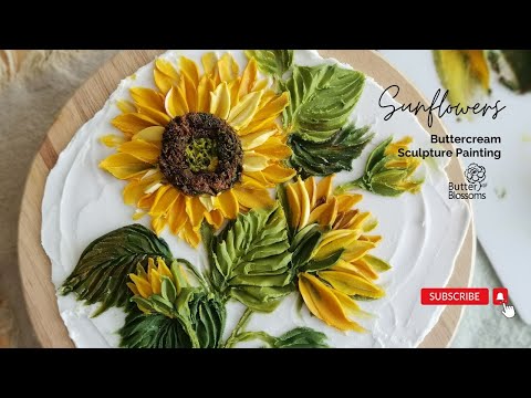 Sunflowers Buttercream Sculpture Painting by Butter&Blossoms