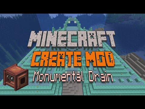 Monumental Drain | Minecraft Create Mod Survival | Hose Pulley Monument Draining and Witch Farm Tour