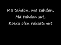 Eppu Normaali - Tahdon sut (sanoilla) 