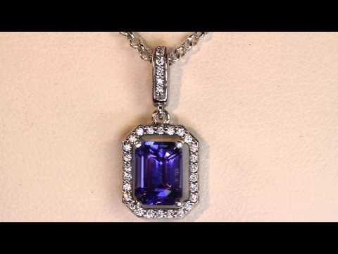 Tanzanite Halo Pendant 1.88 Carats