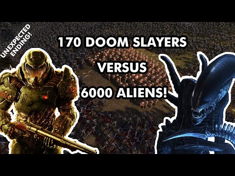 170 DOOM SLAYERS VS 6000 ALIENS | Doom Guy Versus Alien | UEBS