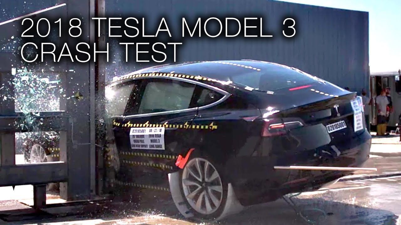 Видео: эффектные краш-тесты электрокара Tesla Model 3. Фото.