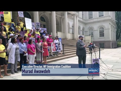 NYC Rally At City Hall For Asylum Seekers