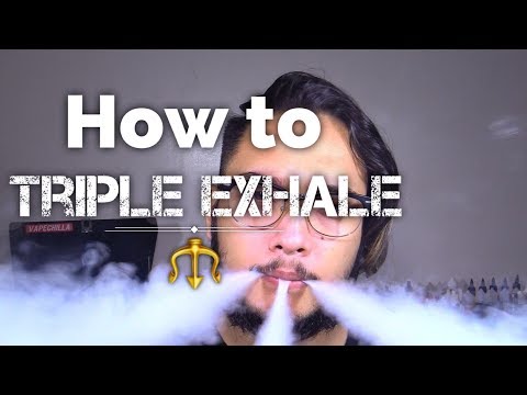 Part of a video titled How to Triple Exhale | Vape Tricks | - YouTube