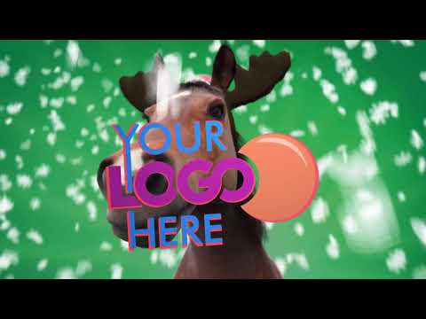 4002 v1    Show your Logo and Text Christmas Funny Horse Holiday party intro