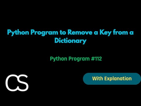Python Program Remove A Key From A Dictionary Codingwithshameera