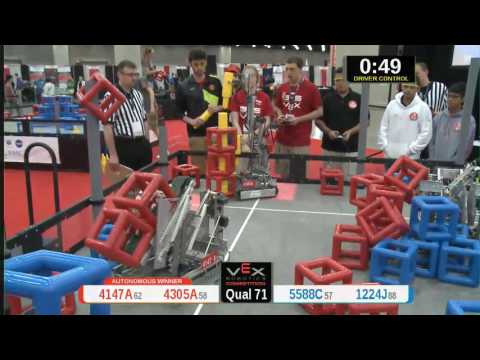2015 VRC Tech Q71 - 4147A 4305A vs 5588C 1224J - 57 to 38 - VEX Worlds 2015 - Technology Division