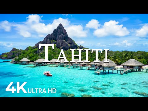 FLYING OVER TAHITI (4K UHD) – Soothing Music Along With Beautiful Nature Video - 4K Video UHD #5